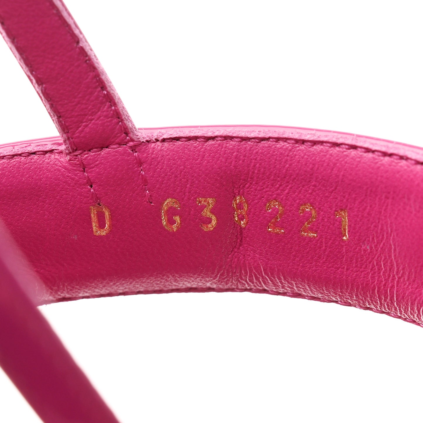 Lambskin Patent Chain CC Logo Thong Flat Sandals 39.5 Pink