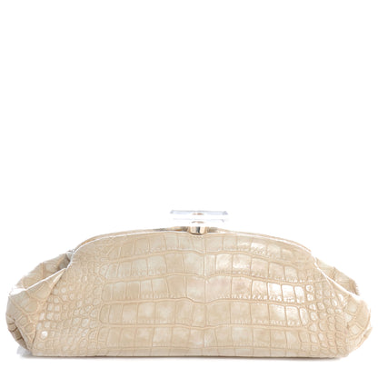 Chanel Matte Alligator Perfume Bottle Top Clutch Beige 1 of 7
