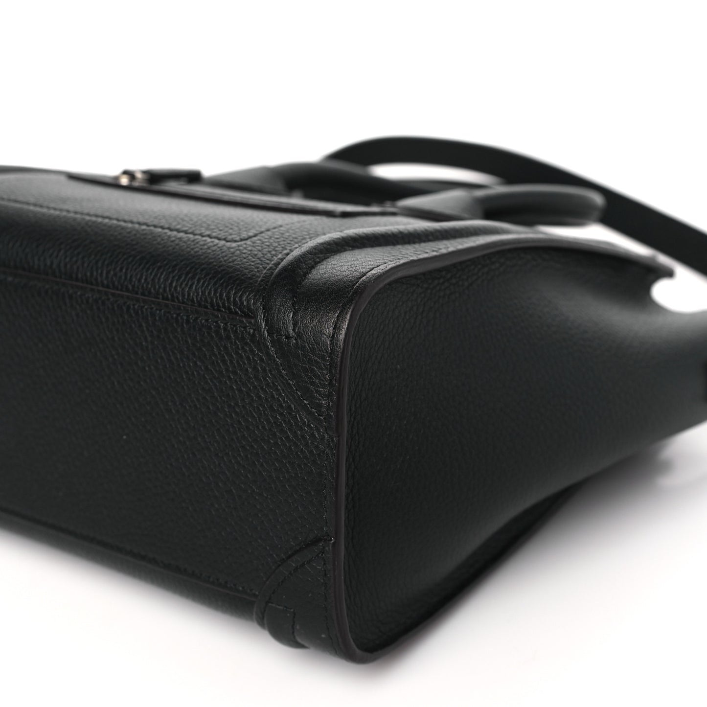 Drummed Calfskin Nano Luggage Black