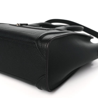 Celine Drummed Calfskin Nano Luggage Black 10 of 11
