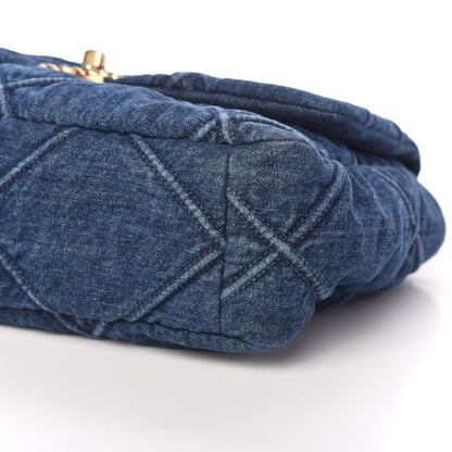 Chanel Denim Quilted Large Chanel 19 Flap Blue 9 of 9