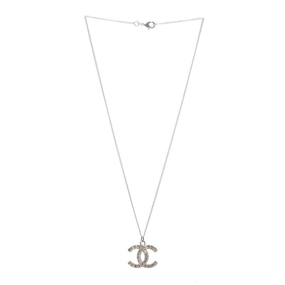 Chanel Baguette Crystal CC Necklace Silver 3 of 4