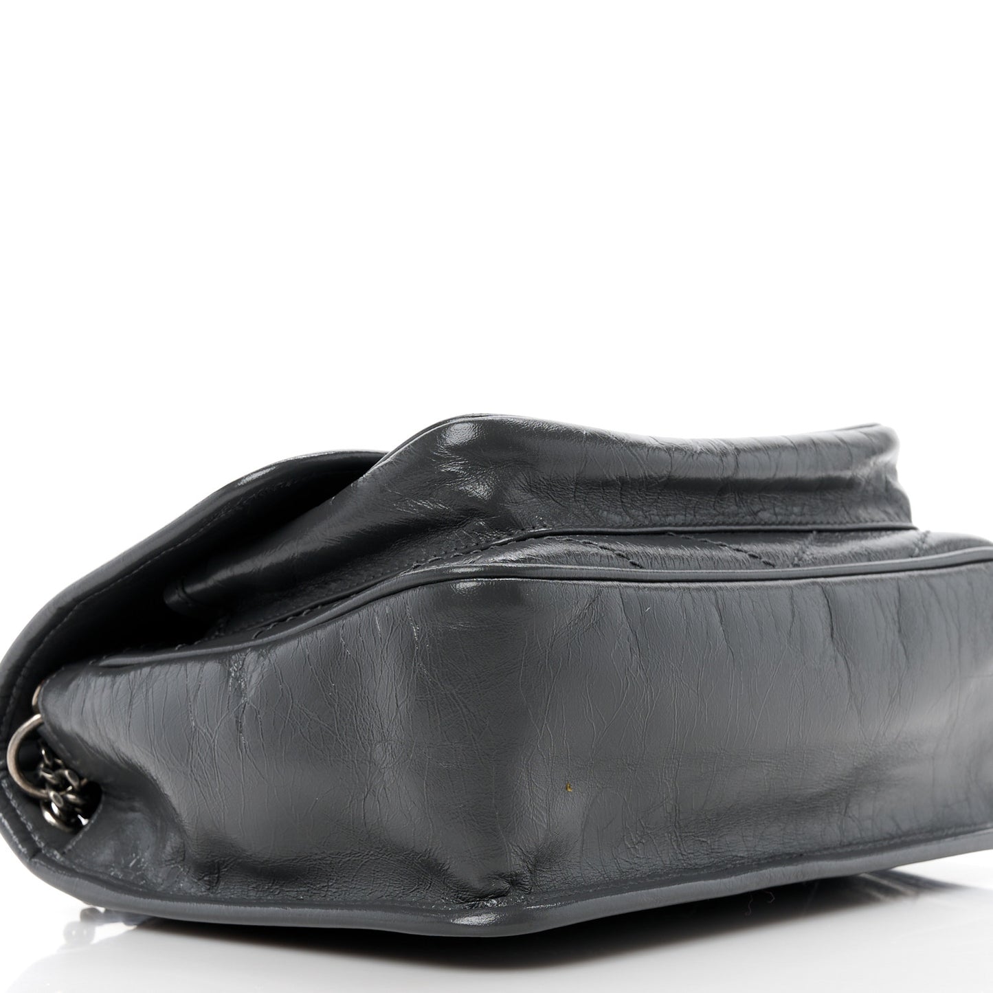 Crinkled Calfskin Matelasse Monogram Baby Niki Chain Satchel Storm