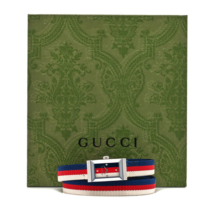 Gucci Stainless Steel Nylon 14mm Web G-Frame Triple Wrap Quartz Watch Blue 5 of 5