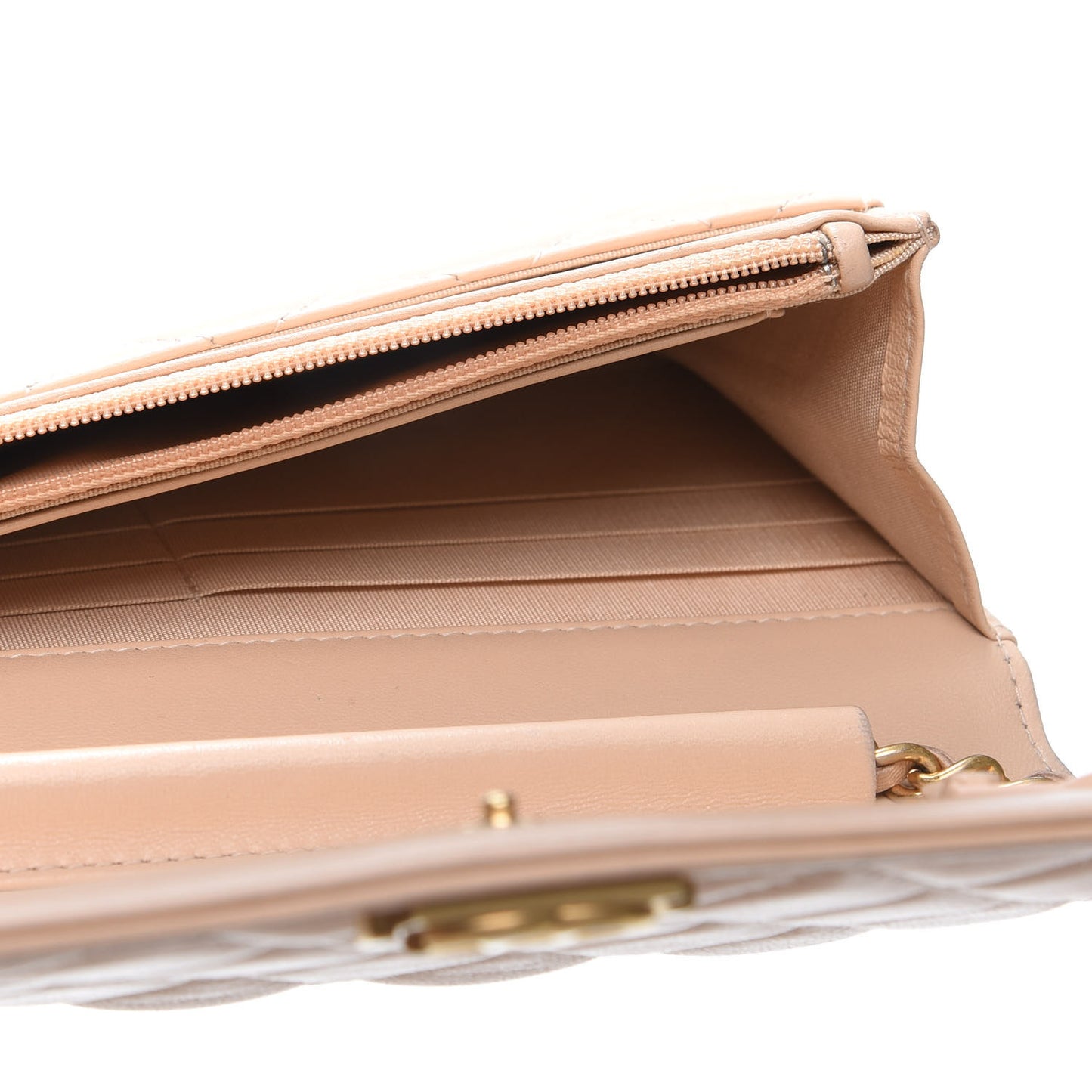 Lambskin Quilted Boy Wallet On Chain WOC Beige