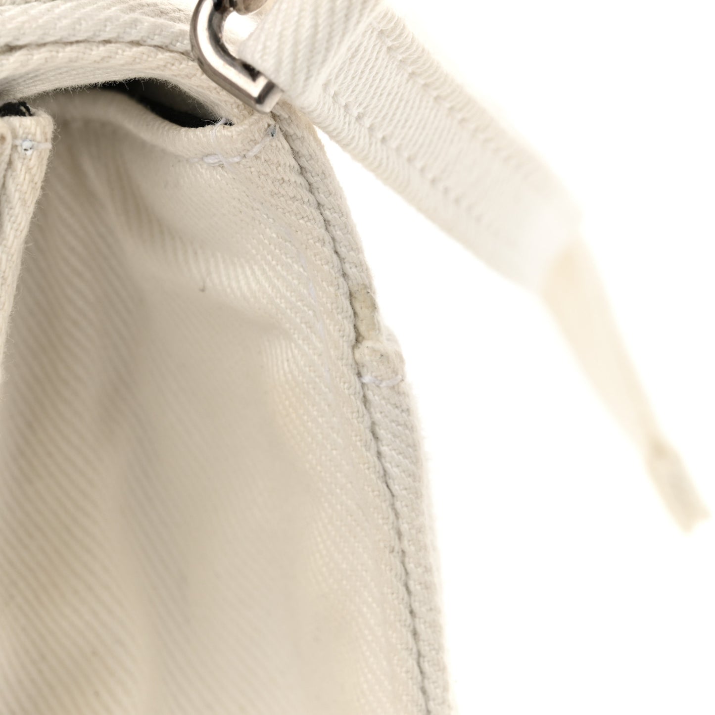 Cotton Canvas Small Hourglass Top Handle Bag White