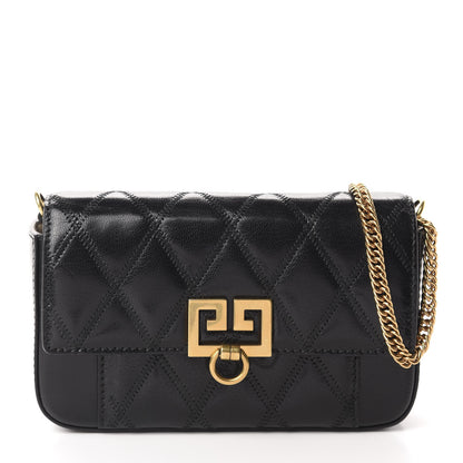 Givenchy Goatskin Quilted GV3 Mini Pocket Convertible Bag Black 1 of 12