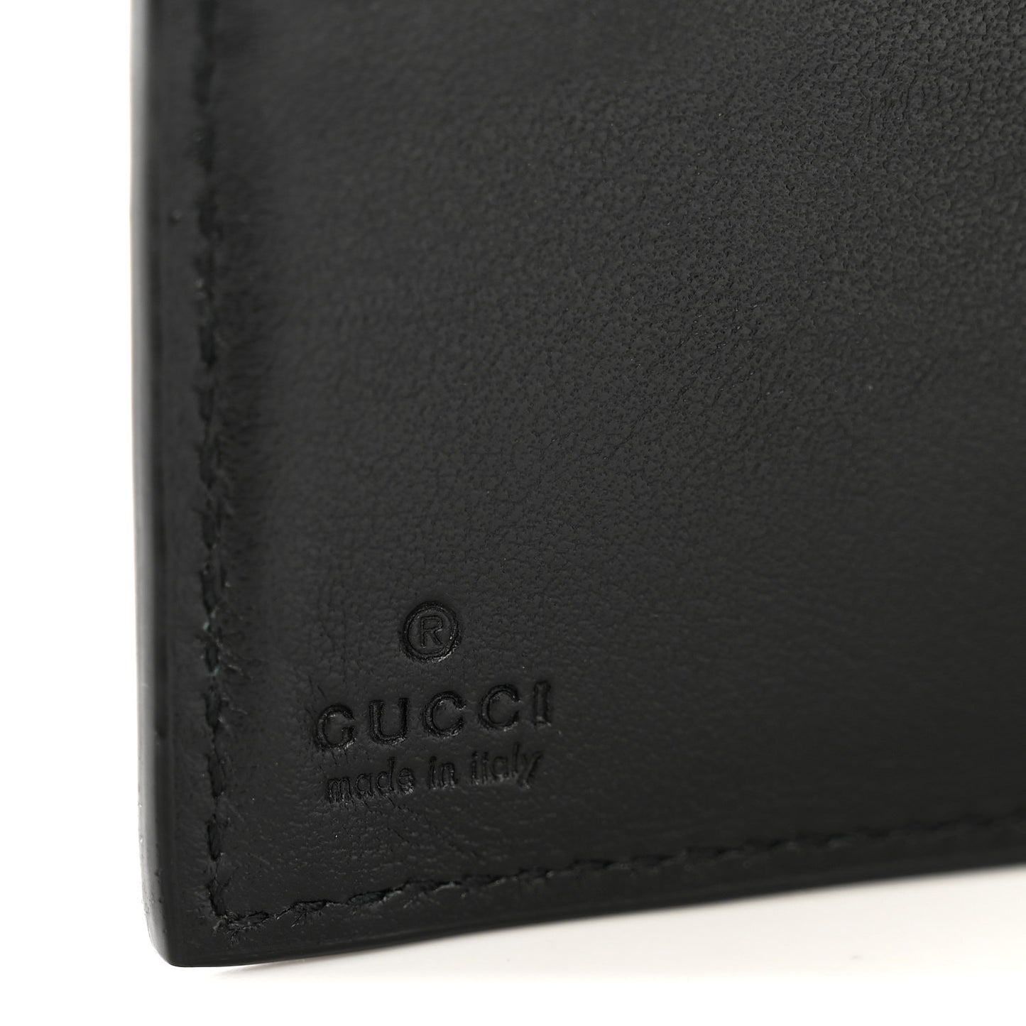 Plutone Calfskin Logo Bi-Fold Wallet Black