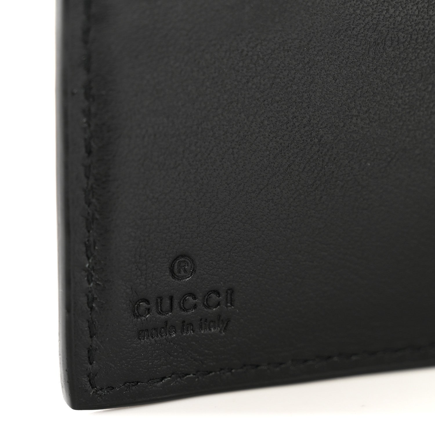 Gucci Plutone Calfskin Logo Bi-Fold Wallet Black 6 of 7