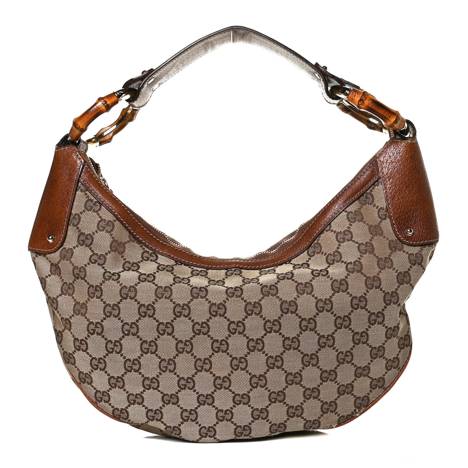 Gucci Monogram Bamboo Ring Hobo Brown 1 of 15