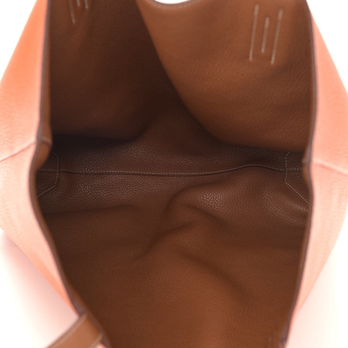 Taurillon Clemence Double Sens 45 Reversible Tote Orange Gold