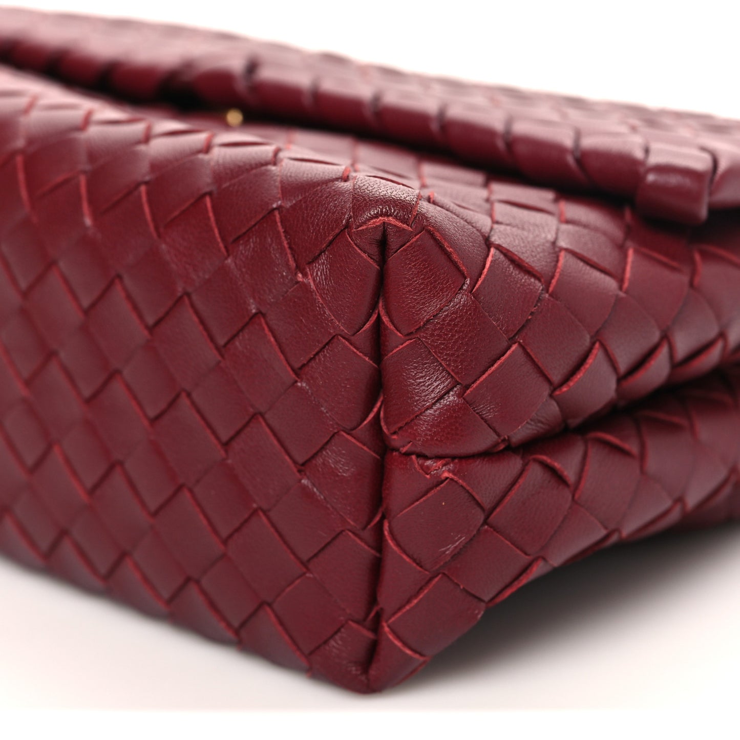 Nappa Intrecciato Baby Olimpia Shoulder Bag Bordeaux