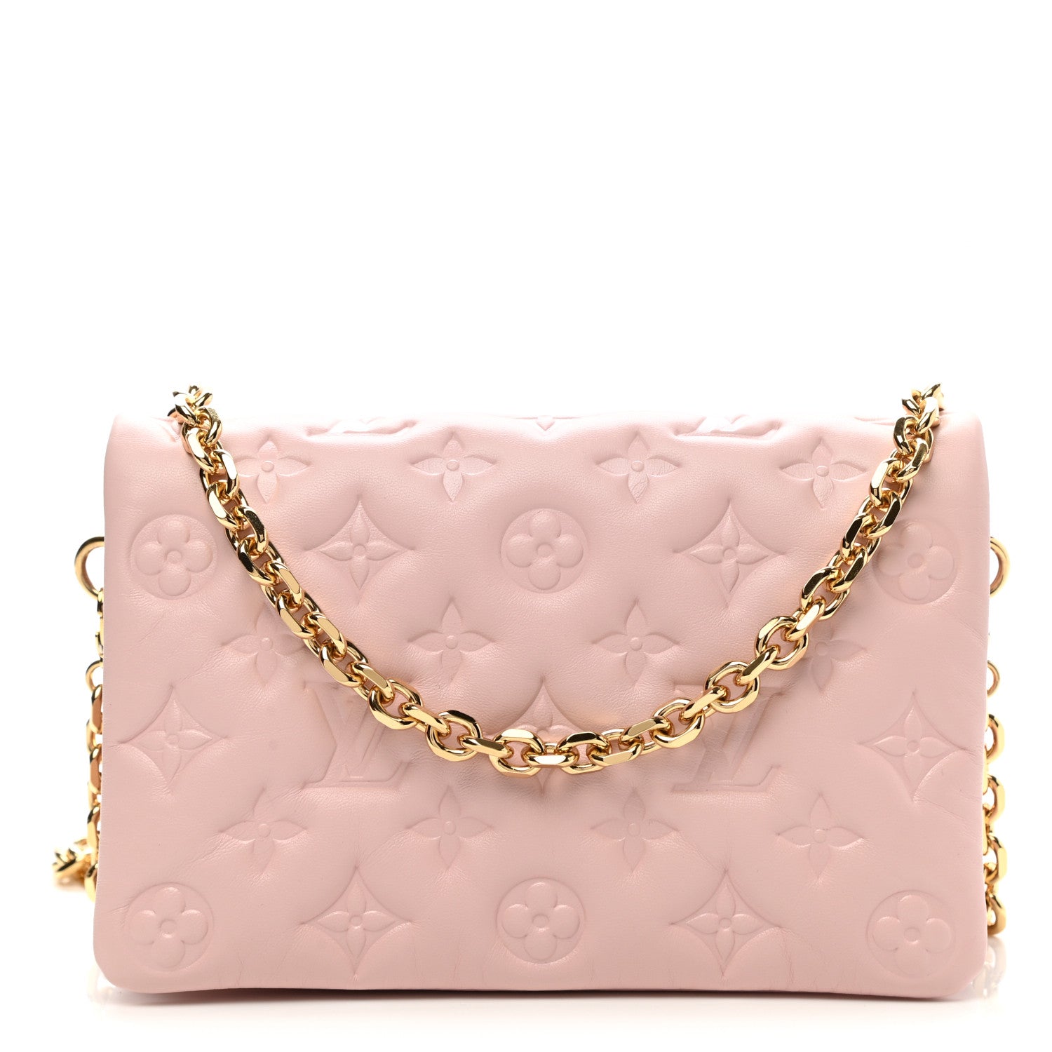 Louis Vuitton Lambskin Embossed Monogram Pochette Coussin Rose 1 of 10