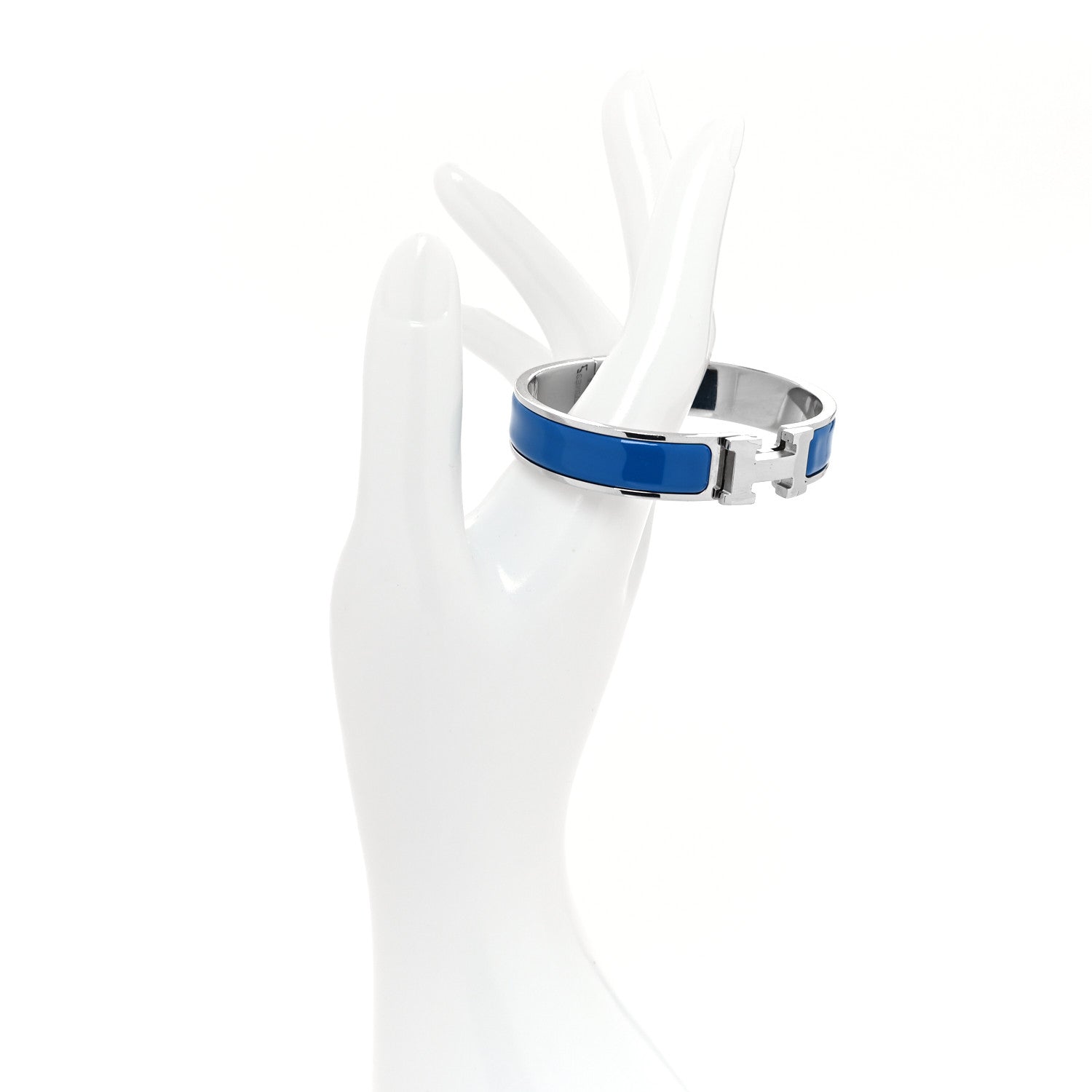 Hermes Enamel Narrow Clic Clac H Bracelet PM Bleu Intense 2 of 5