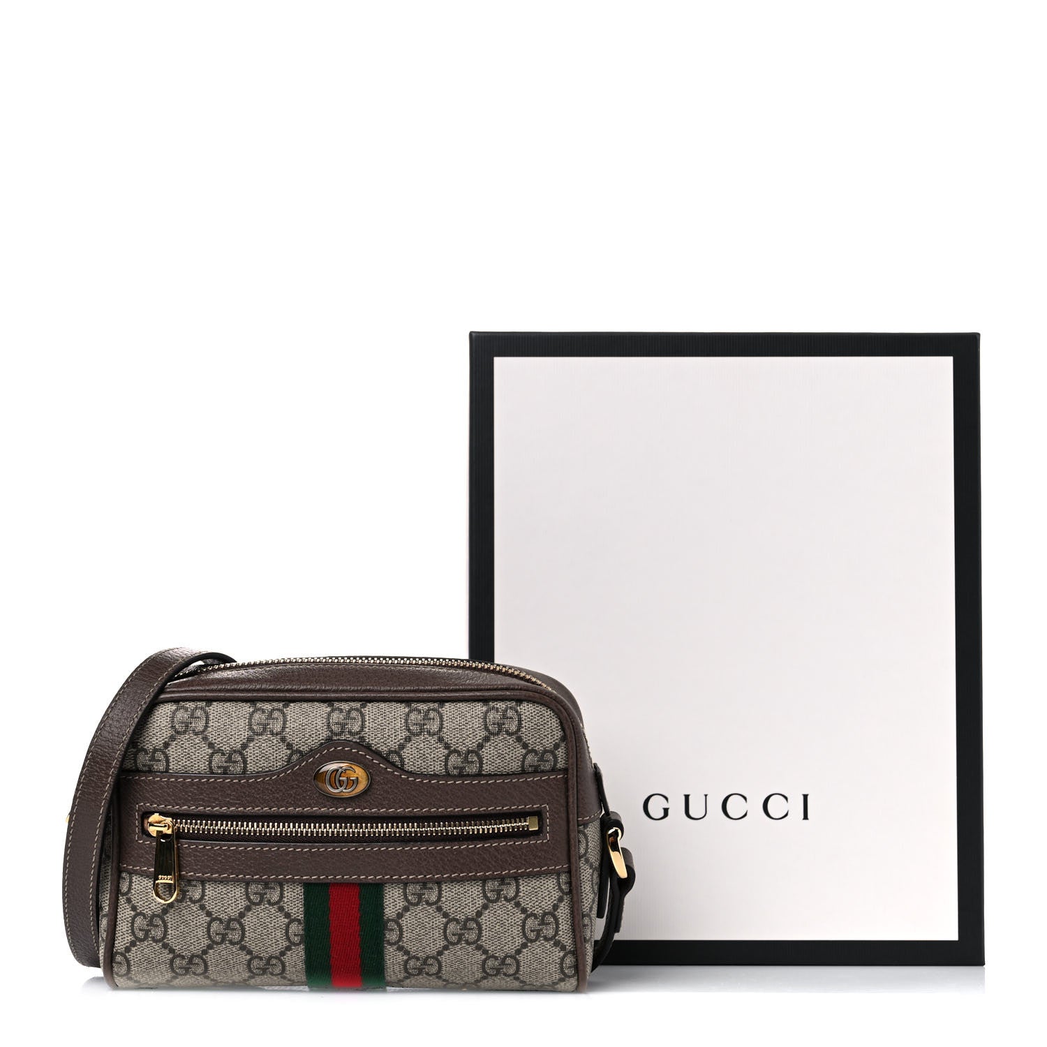 Gucci GG Supreme Monogram Web Mini Ophidia Shoulder Bag Brown 12 of 12