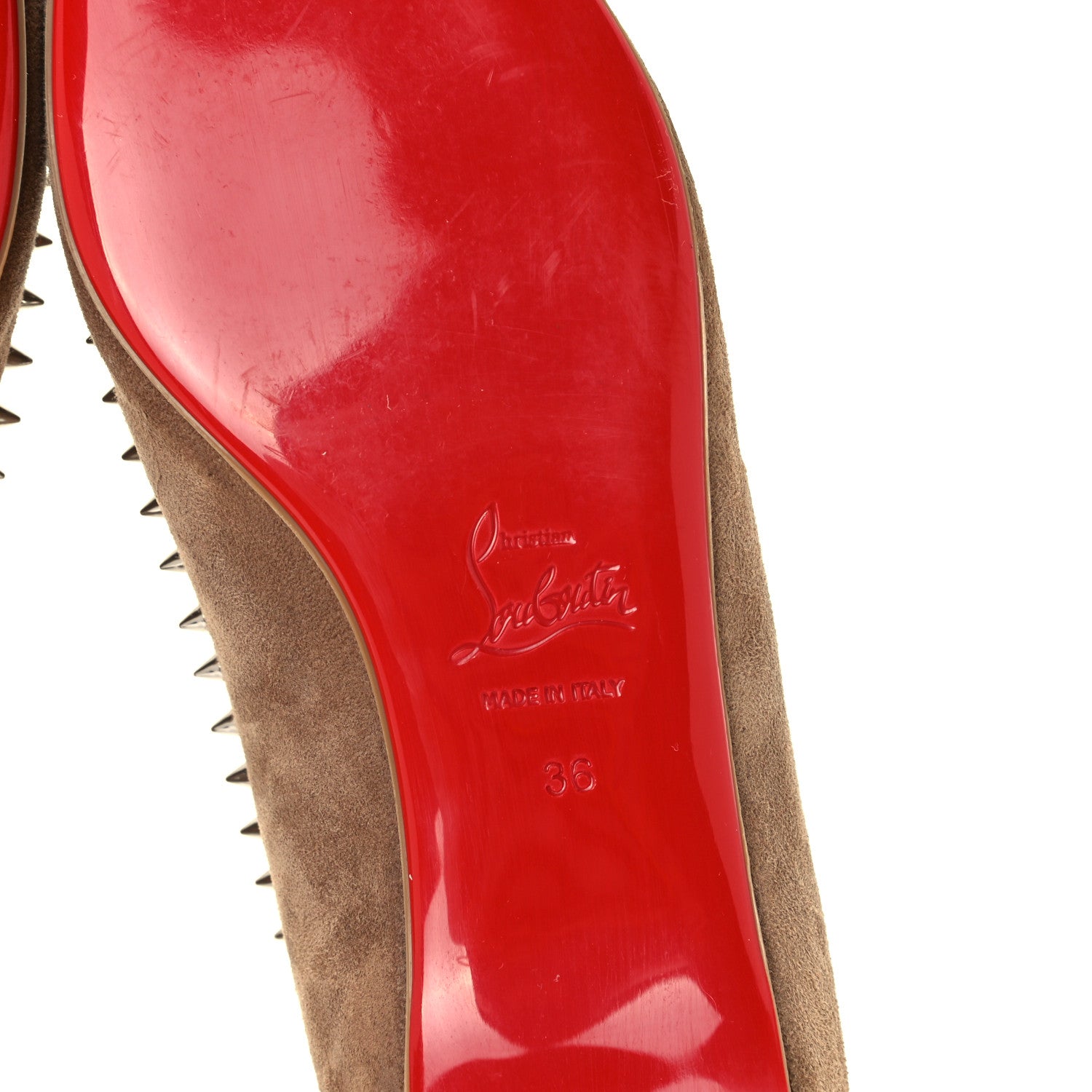 Christian Louboutin Veau Velours Anjalina Flats 36 Fennec 8 of 10