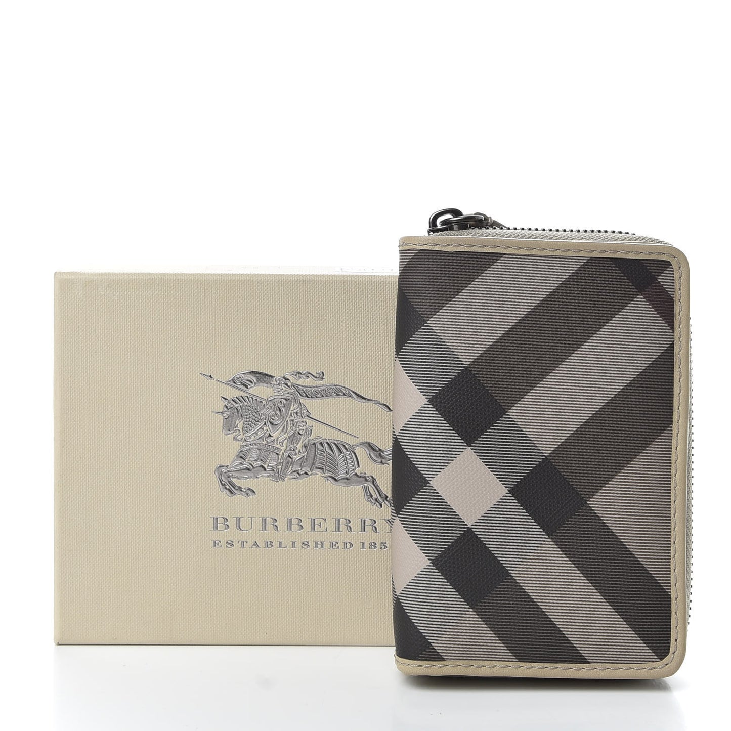 Smoked Check Compact Wallet Trench