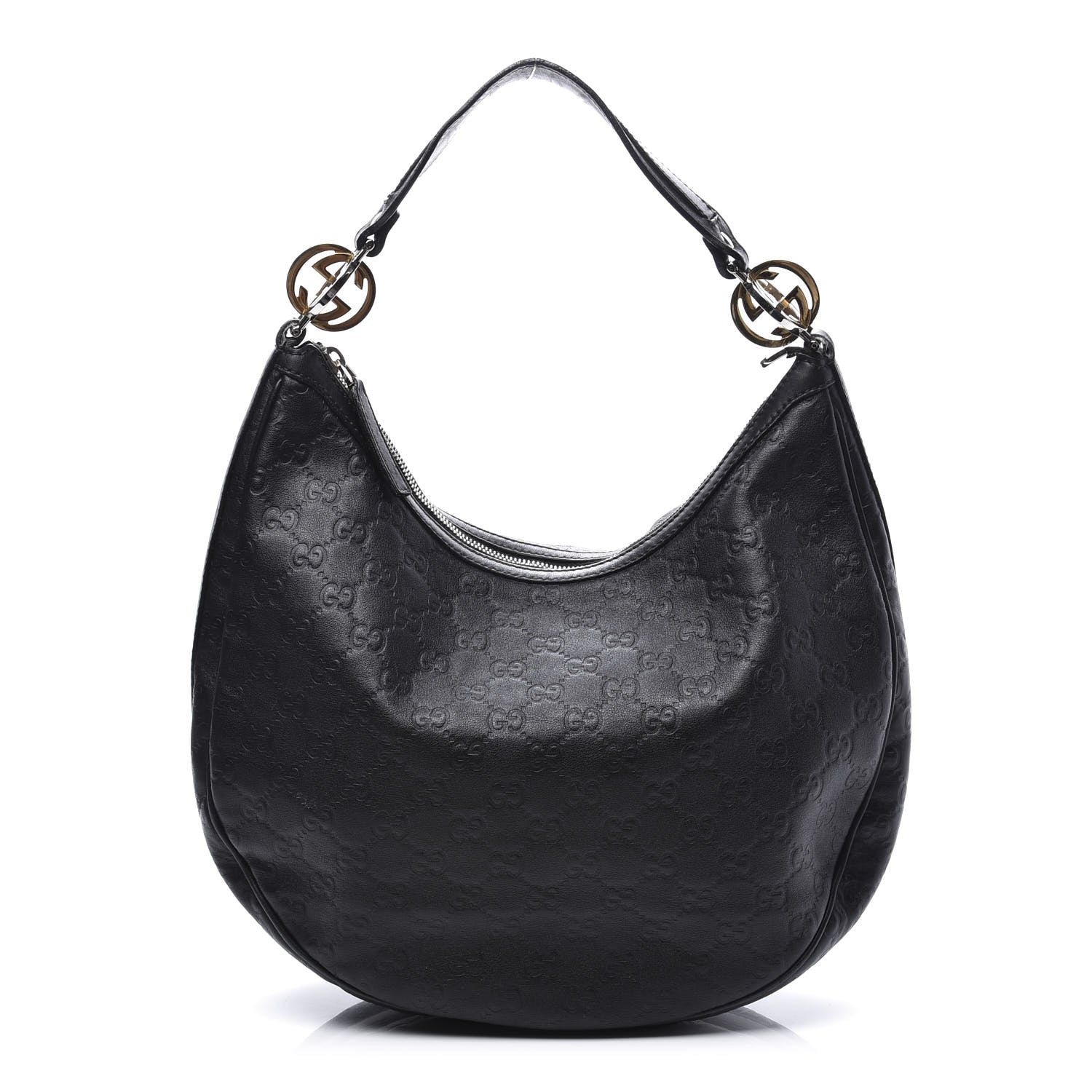 Gucci Guccissima Medium GG Twins Hobo Black 1 of 12