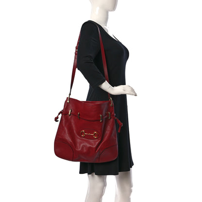 Gucci Sakai Be Green Calfskin Horsebit 1955 Cinch Top Messenger Bag New Cherry Red 2 of 9