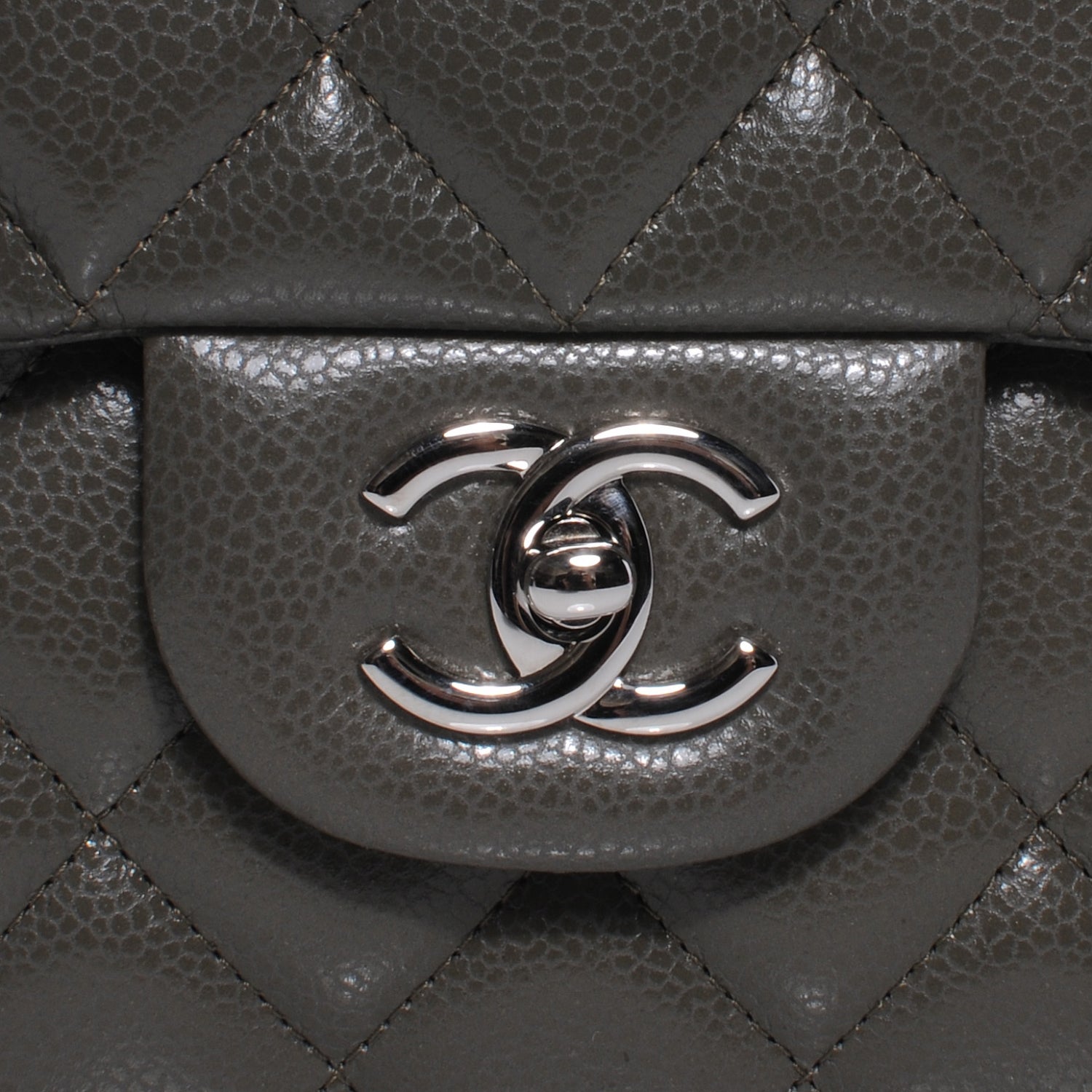Chanel Caviar Maxi Single Flap Grey 5 of 9