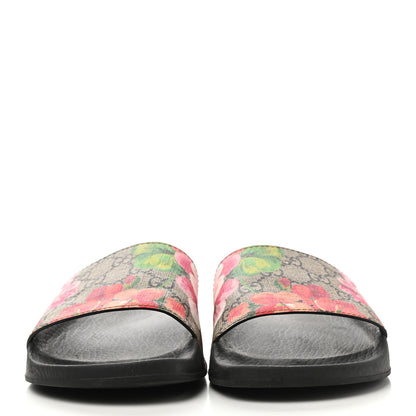 Gucci GG Supreme Monogram Blooms Slide Sandals 38 Beige Multicolor 2 of 10