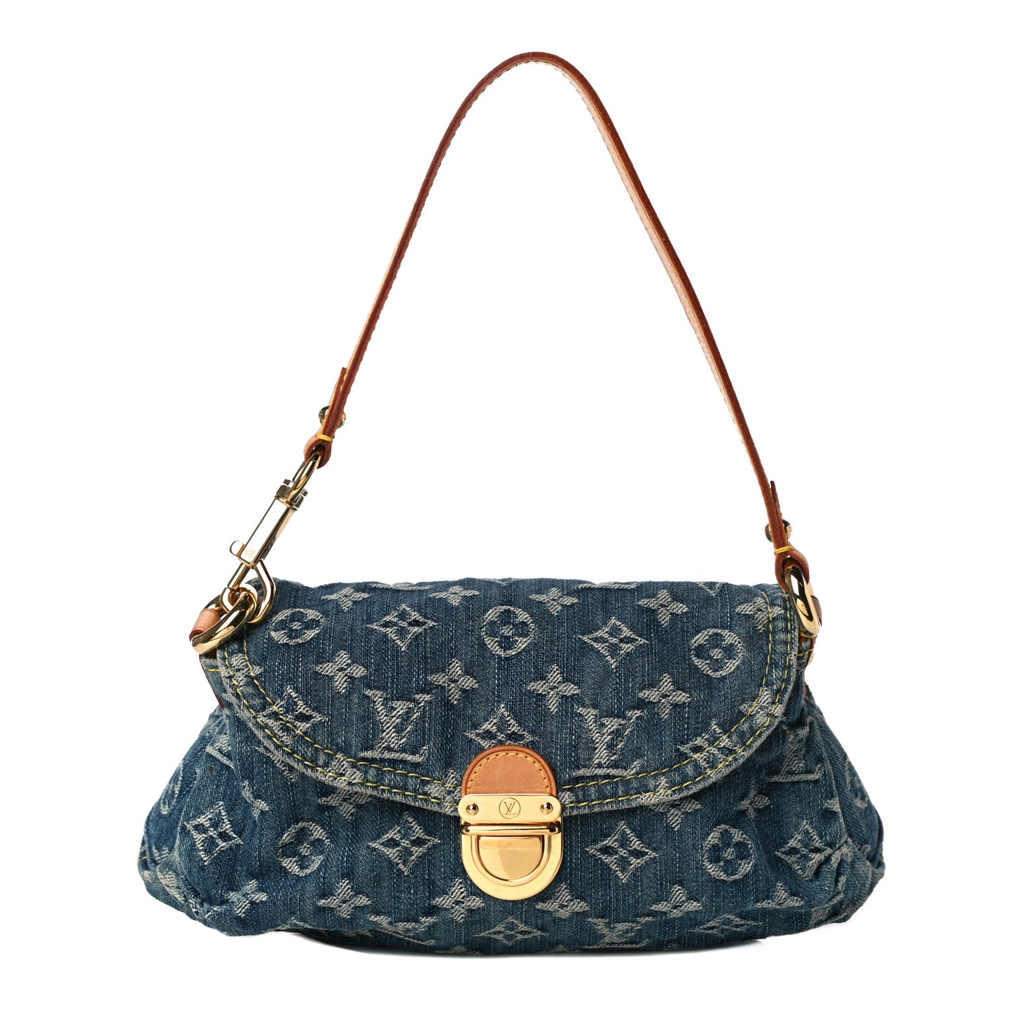 Monogram Denim Mini Pleaty Blue