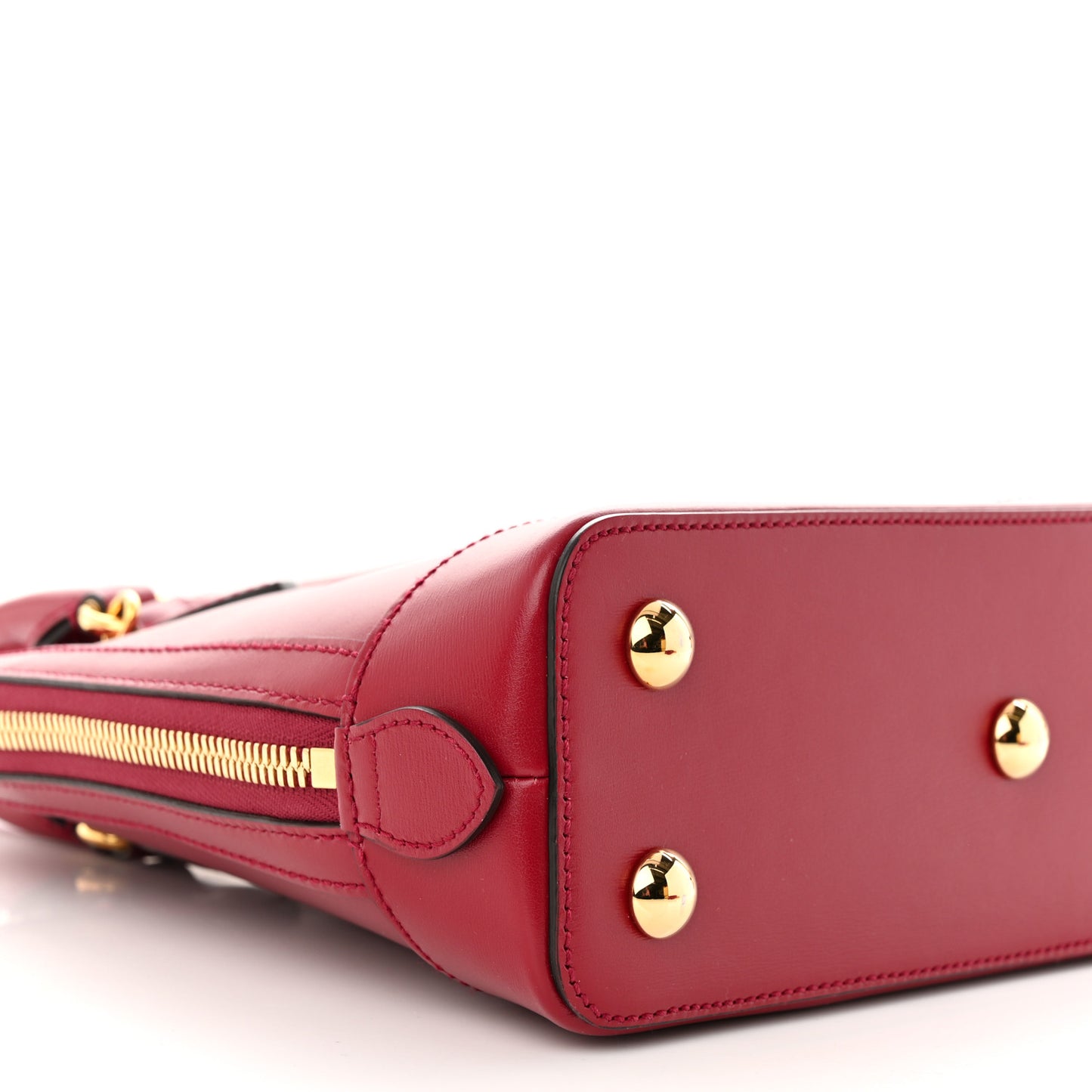 Boarded Plutone Calfskin Small Horsebit 1955 Top Handle Bag Red