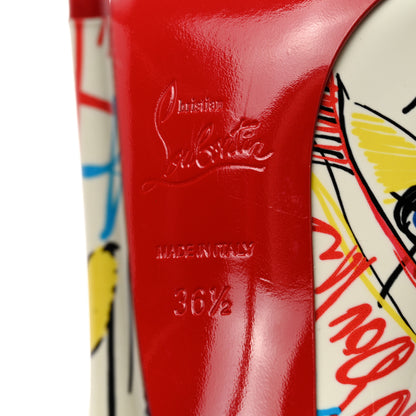 Christian Louboutin Patent Loubitag So Kate 120 Pumps 36.5 White Multi 7 of 7