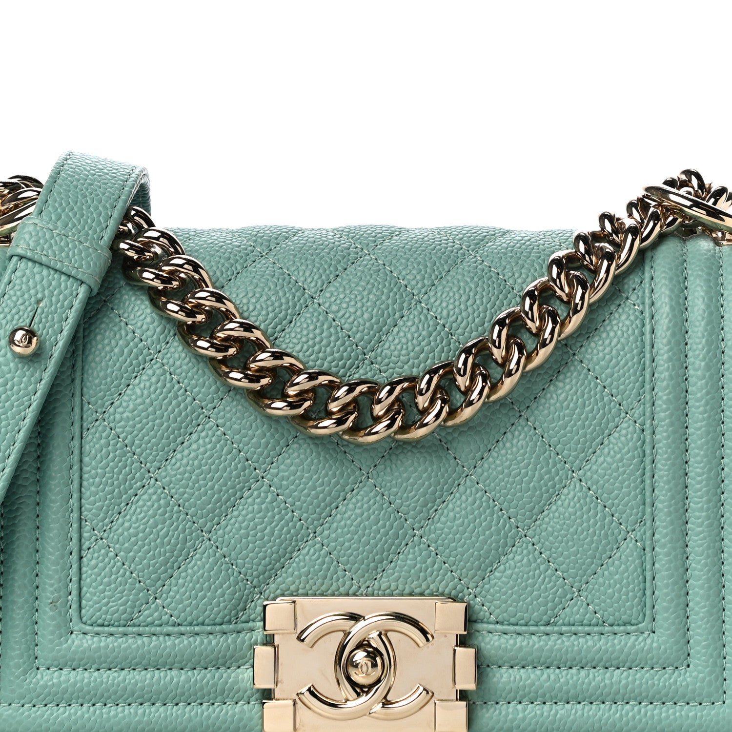 Chanel Caviar Quilted Small Boy Flap Light Blue 8 of 10