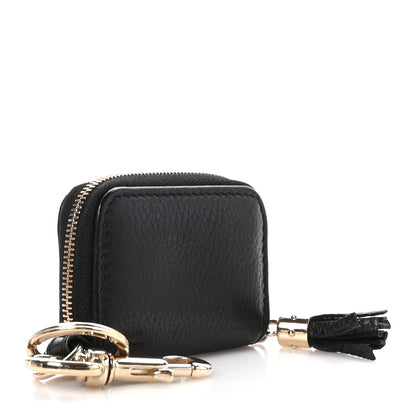 Gucci Pebbled Calfskin Soho Coin Purse Key Ring Black 3 of 6