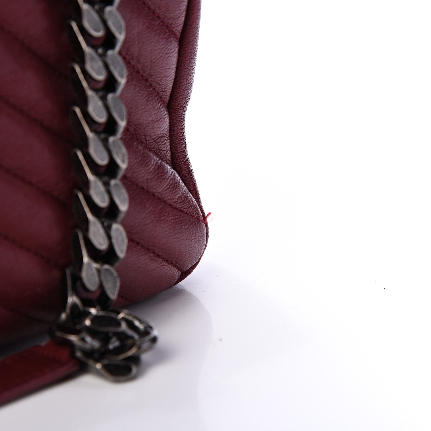Saint Laurent Sheepskin Matelasse Chevron Large College Monogram Satchel Oxblood 17 of 18