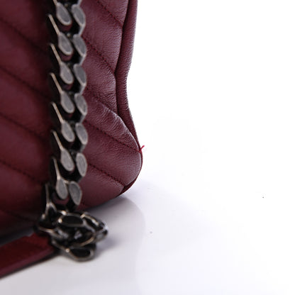 Saint Laurent Sheepskin Matelasse Chevron Large College Monogram Satchel Oxblood 17 of 18