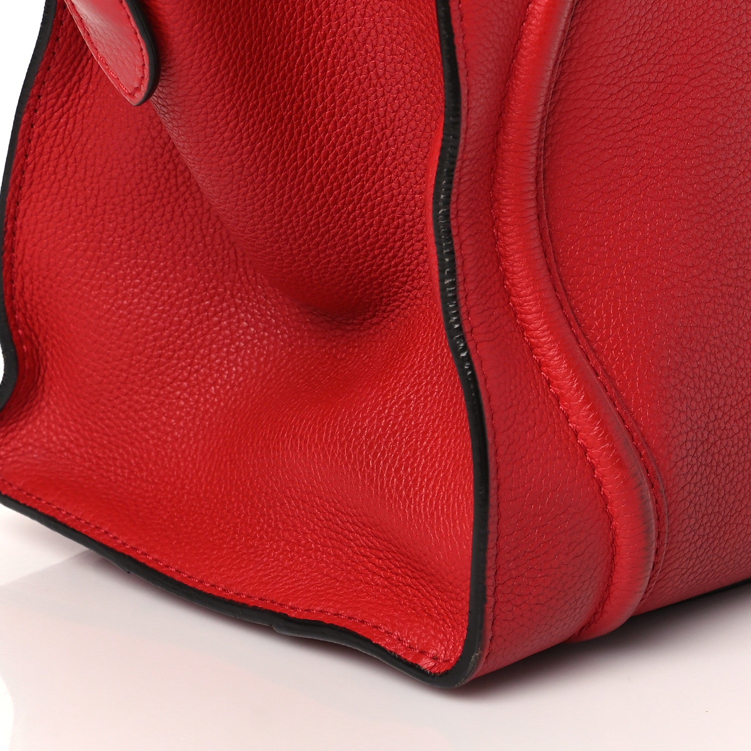 Celine Drummed Calfskin Mini Luggage Coquelicot 11 of 11