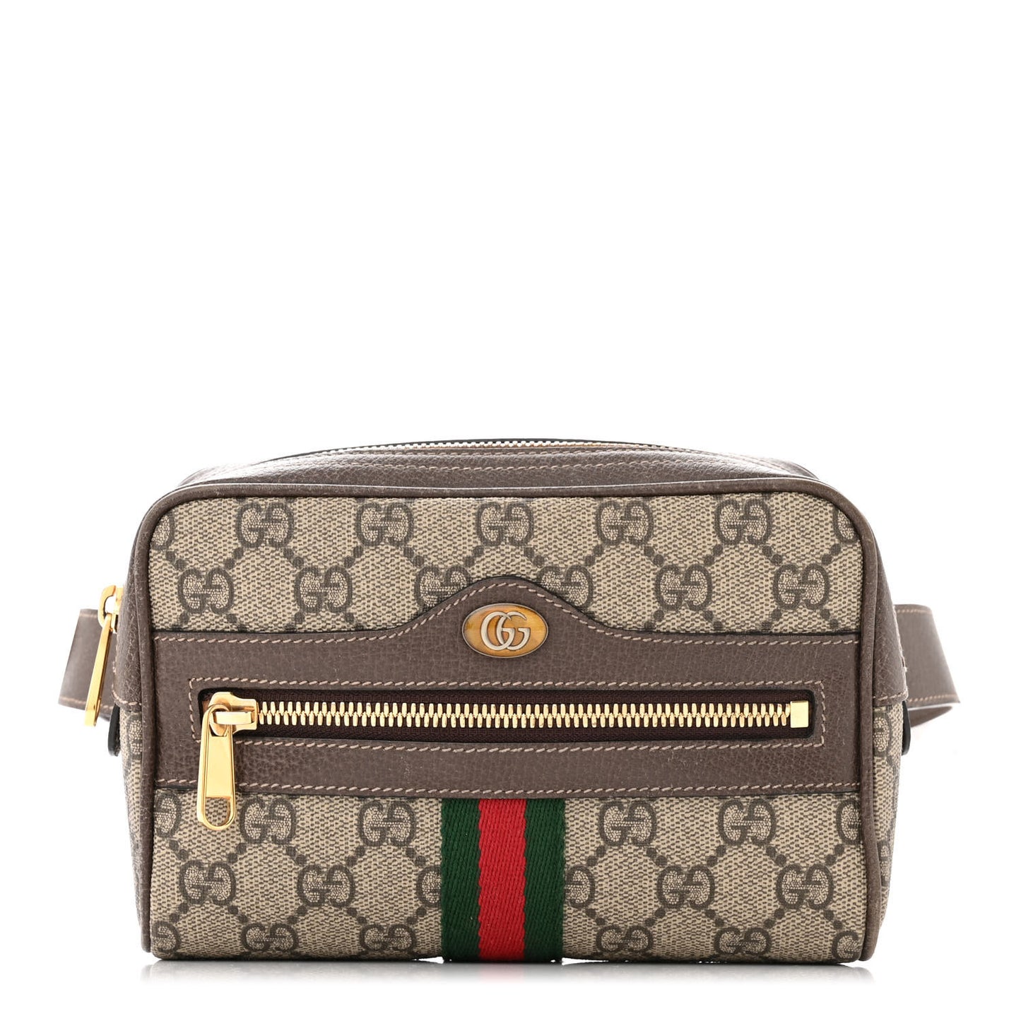 GG Supreme Monogram Web Small Ophidia Belt Bag 95/38 Dark Brown