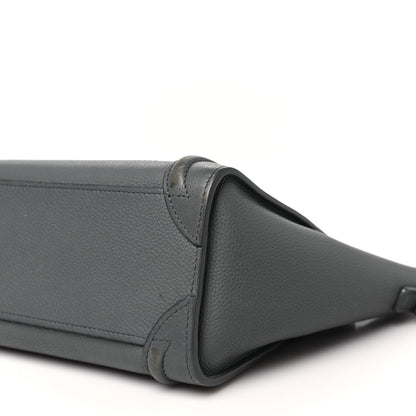 Celine Drummed Calfskin Nano Luggage Kohl 10 of 10