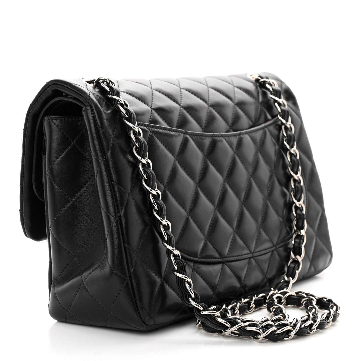 Chanel Lambskin Quilted Jumbo Double Flap Black 3 of 11