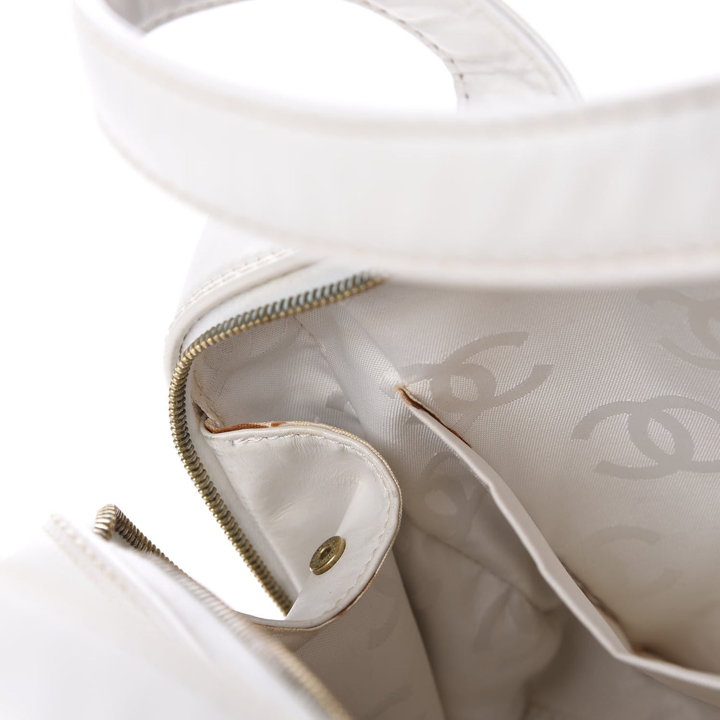 Calfskin Contrast Stitch Surpique Bowler White