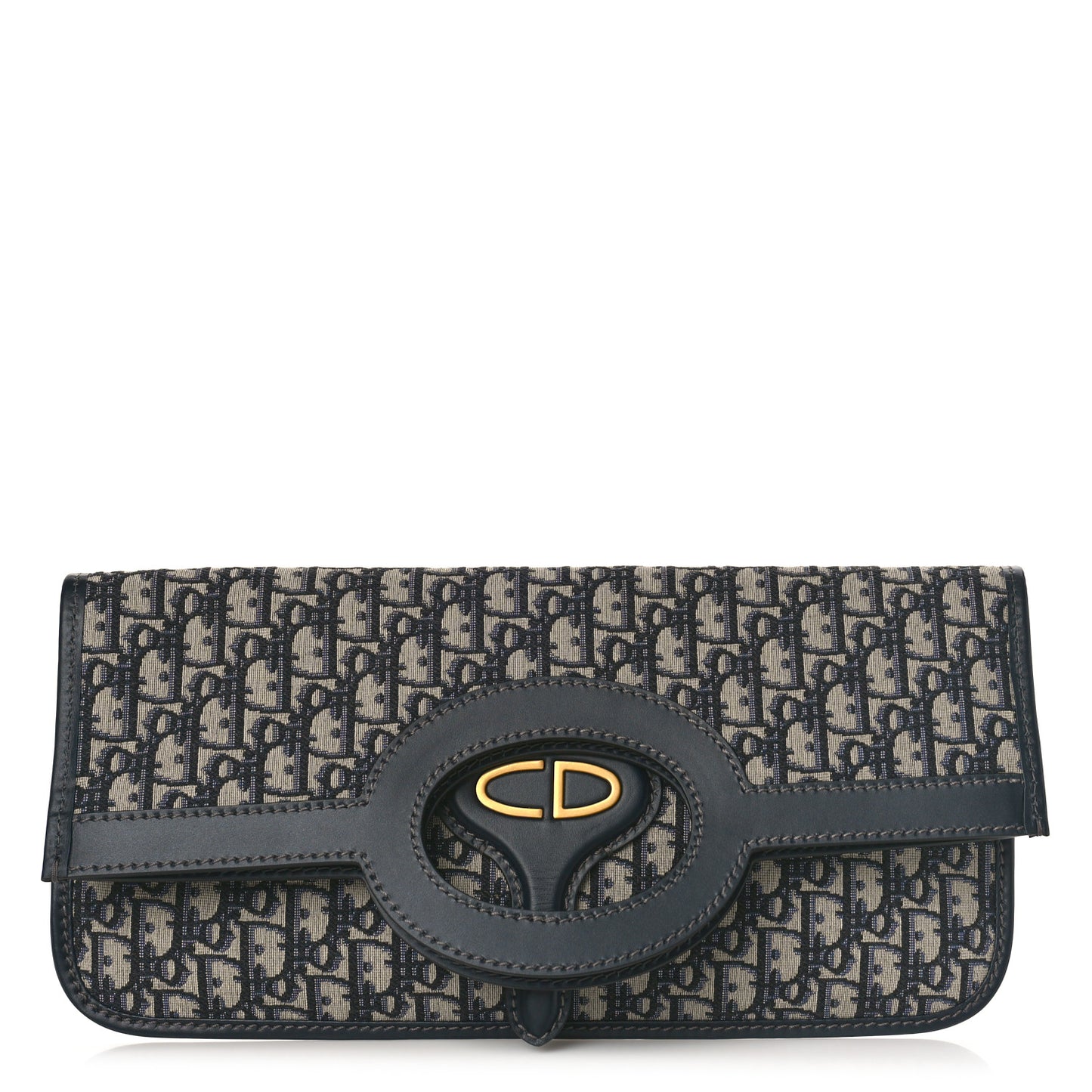 Oblique Fold Over Clutch Blue