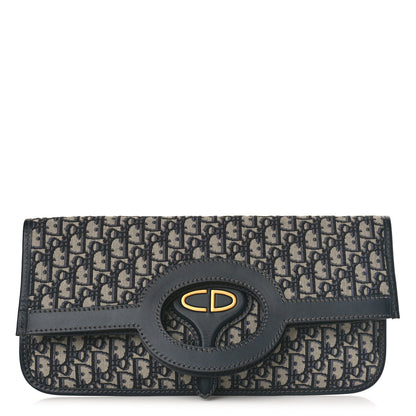 Christian Dior Oblique Fold Over Clutch Blue 1 of 8