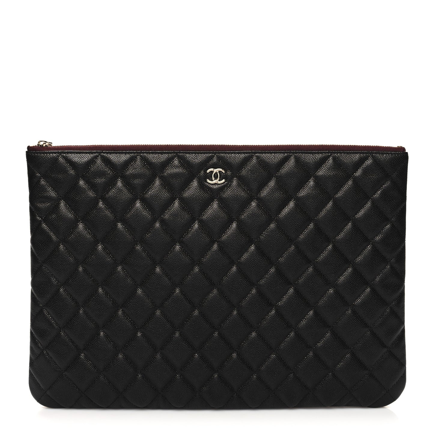 Caviar Quilted Large Cosmetic Case Black