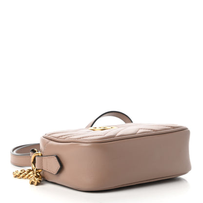Gucci Calfskin Matelasse Mini GG Marmont Chain Shoulder Bag Porcelain Rose 4 of 10