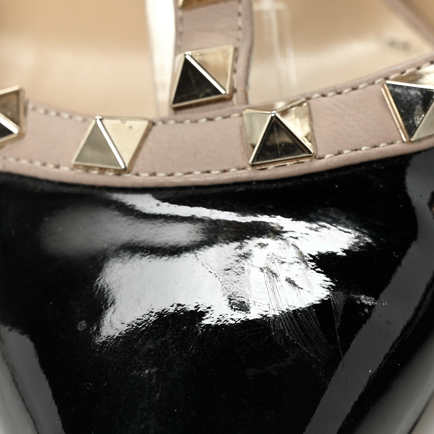 Valentino Garavani Patent Nappa Rockstud Ankle Strap 100mm Pumps 39.5 Black Poudre 8 of 8