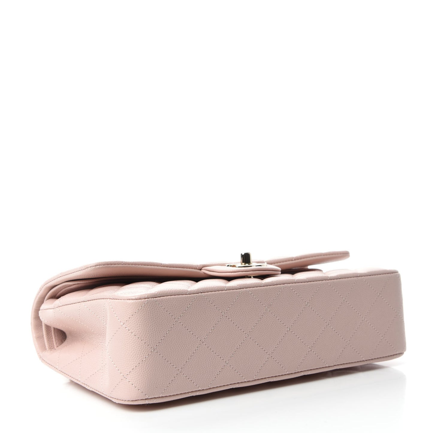 Caviar Quilted Medium Double Flap Light Pink