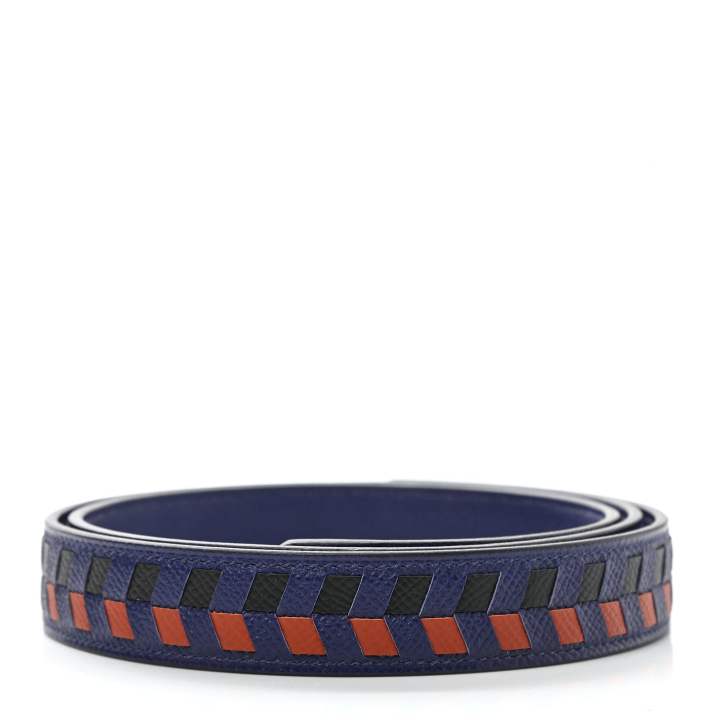 Epsom 25mm Tressage Shoulder Strap Bleu Indigo Noir Terre Battue