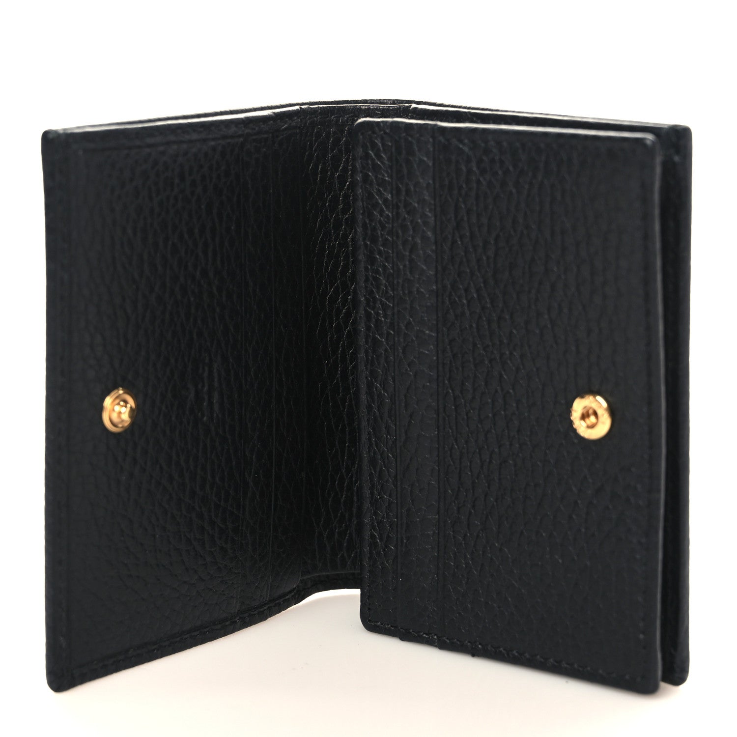 Gucci Pebbled Calfskin GG Marmont Card Case Black 5 of 6