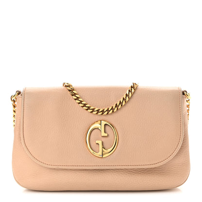 Gucci Calfskin Medium 1973 Chain Shoulder Bag Camelia 1 of 12