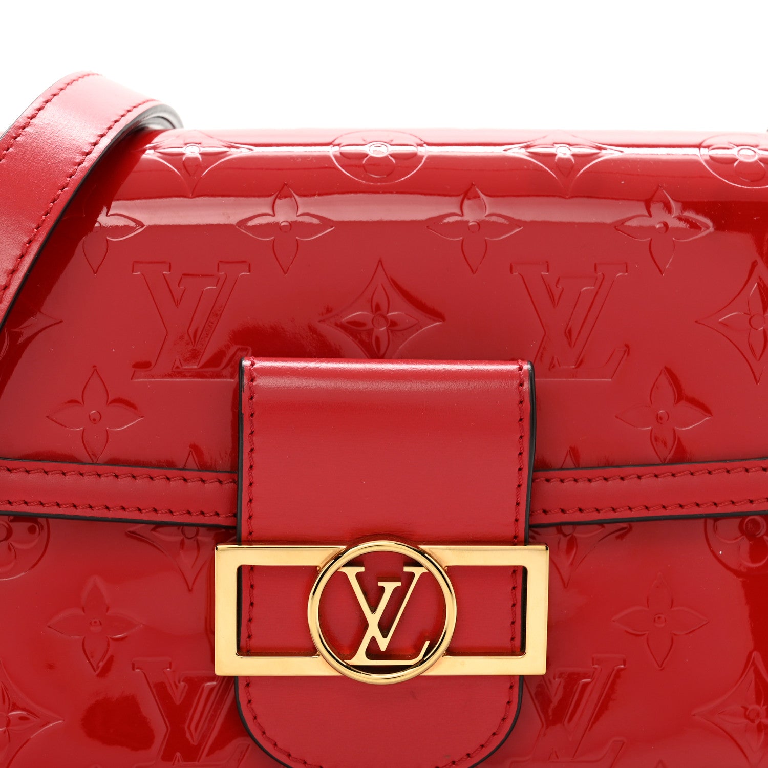 Louis Vuitton Vernis Monogram Dauphine Mini Red 5 of 11