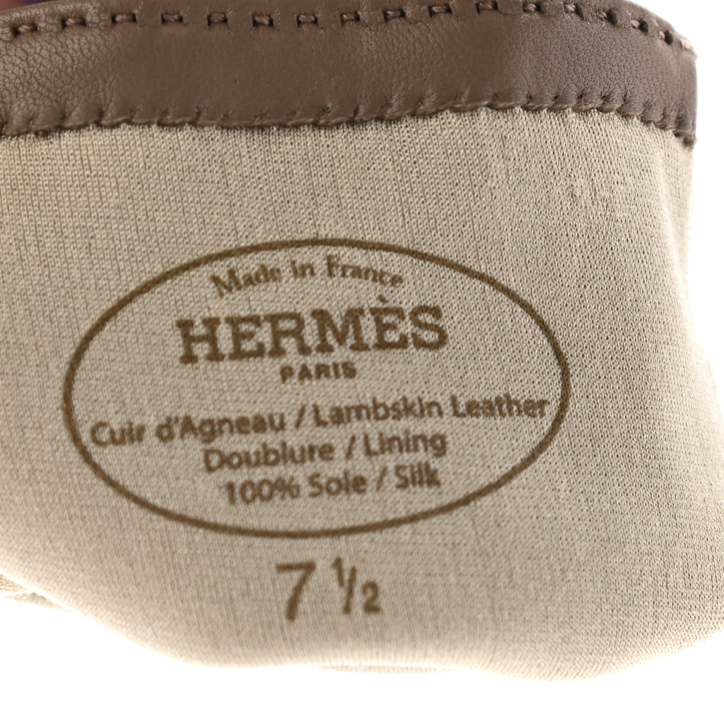 Lambskin Soya Kelly Lock Gloves 7.5 Gris Asphalte
