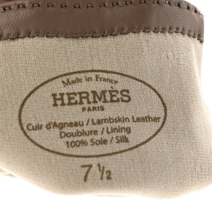 Hermes Lambskin Soya Kelly Lock Gloves 7.5 Gris Asphalte 3 of 5