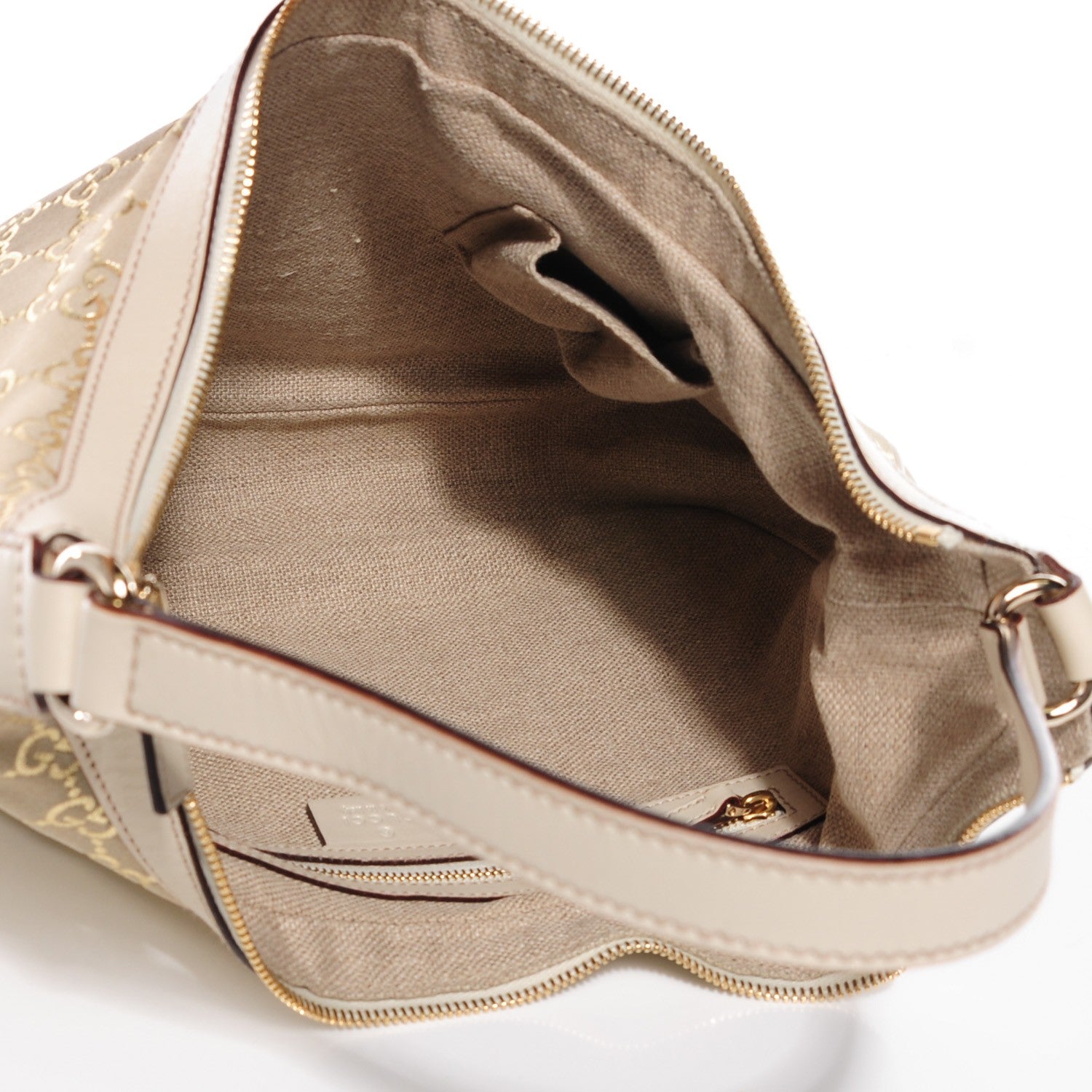Gucci Suede GG Monogram Medium Charmy Hobo Off White Gold 7 of 7